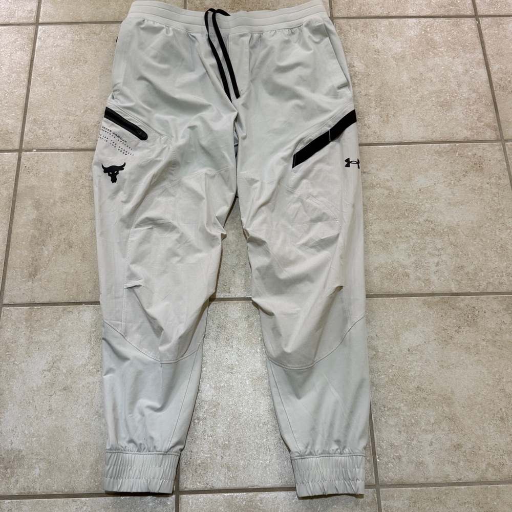 Under Armour Light Gray Joggers with Black Accents